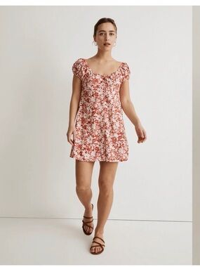 madewell lightspun butterfly square neck mini dress Madewell Madewell Lightspun Butterfly Square-Neck Mini Dress